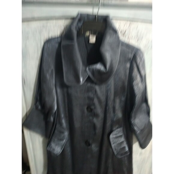 Damee Ruffled 3/4 Sleeve Jacket Blue Boho Vintage Y2K Classy Blue Medium - Picture 3 of 10